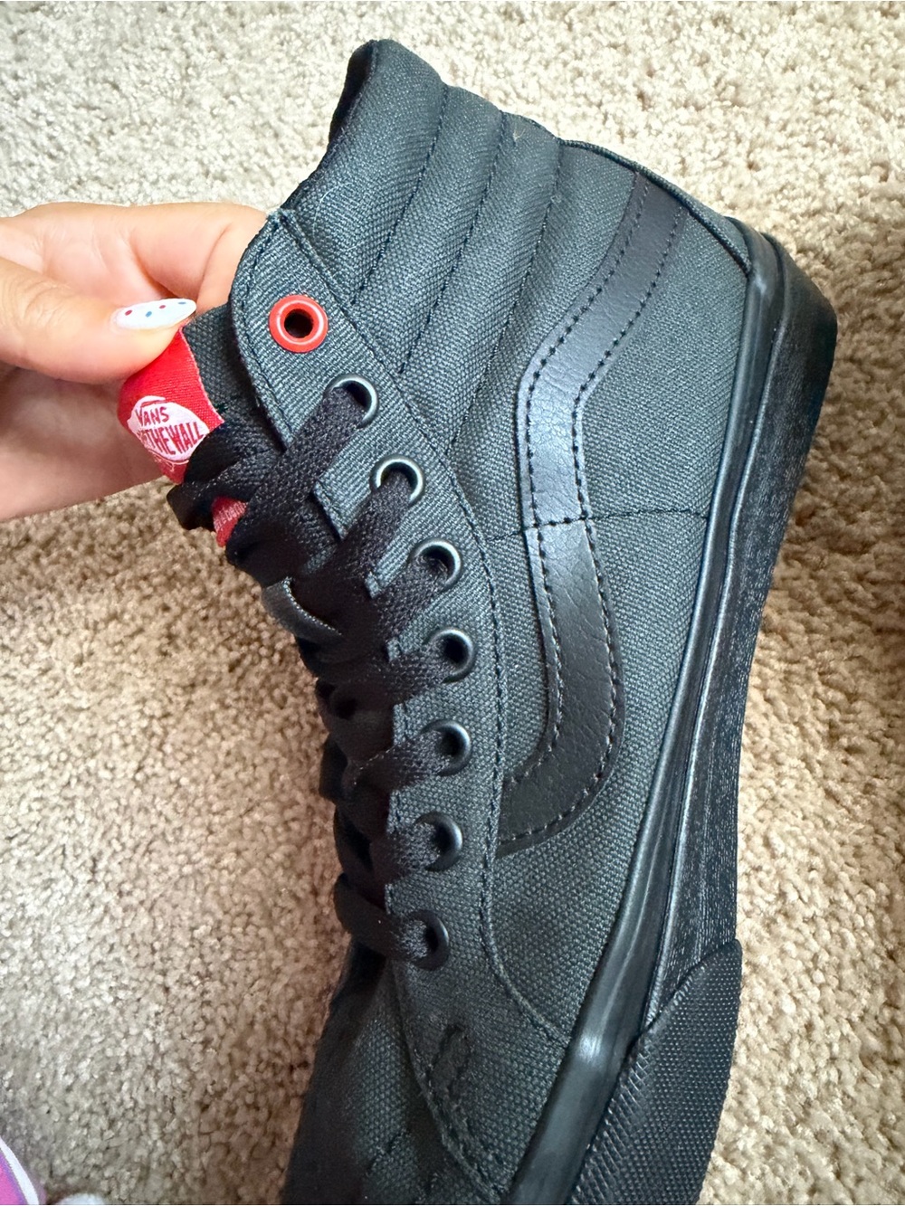 Vans Hedley & Bennett Black High-Top Canvas Sneakers with Rainbow-Tread Detail - Picture 6 of 7